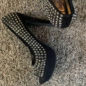 Candies open toe studded heels size 8